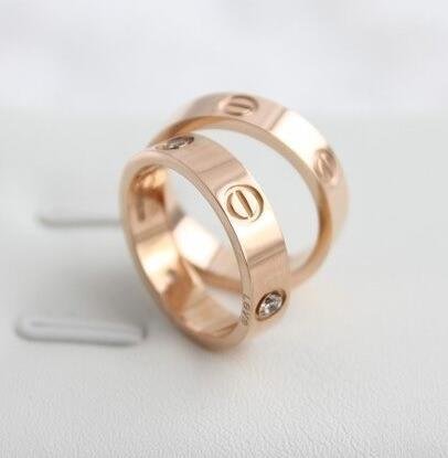 Cartier 18k rose gold 3 diamonds LOVE RING