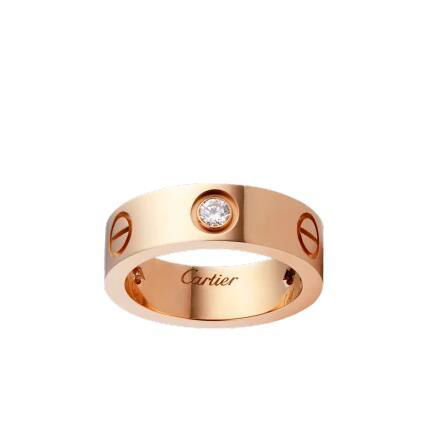 Cartier 18k rose gold 3 diamonds LOVE RING