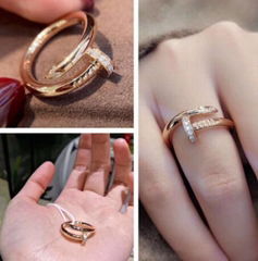 Cartier JUSTE UN CLOU RING PINK GOLD DIAMONDS Ring design cartier nail rings 