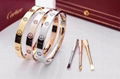 Cartier 18 k yellow gold 4 diamonds Love bracelet Fashion bracelets 