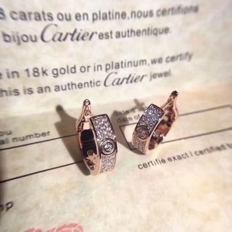 Cartier diamond paved Love Earrings luxury earring studs for women 4