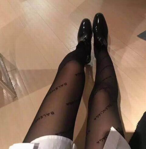 Balenciaga black logo Tights for women