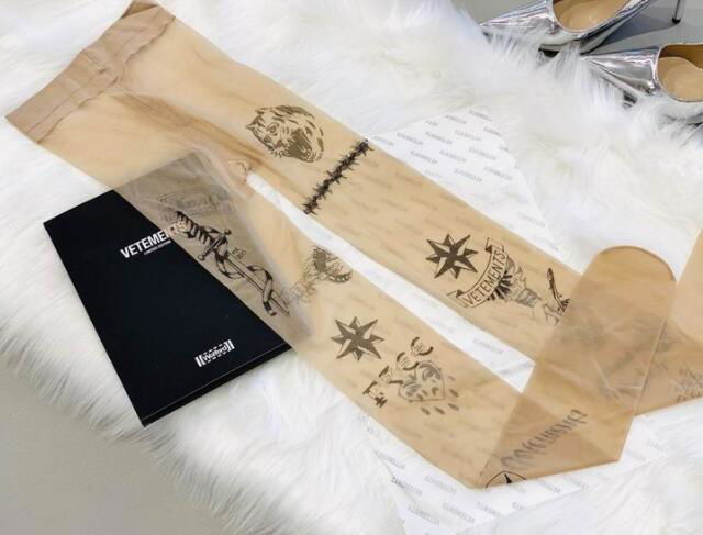 Vetements Women's Natural Beige Wolford Edition Tattoo Tights 