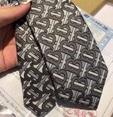         Classic Cut Monogram Print Silk Tie In Grey          b printed ties