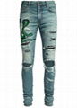 Amiri snake patch embroidered skinny jeans 