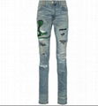 Amiri snake patch embroidered skinny jeans 