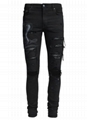 Amiri snake patch embroidered skinny jeans 