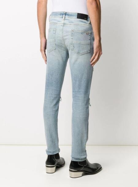 AMIRI distressed skinny-fit jeans men blue cotton-blend jeans 2
