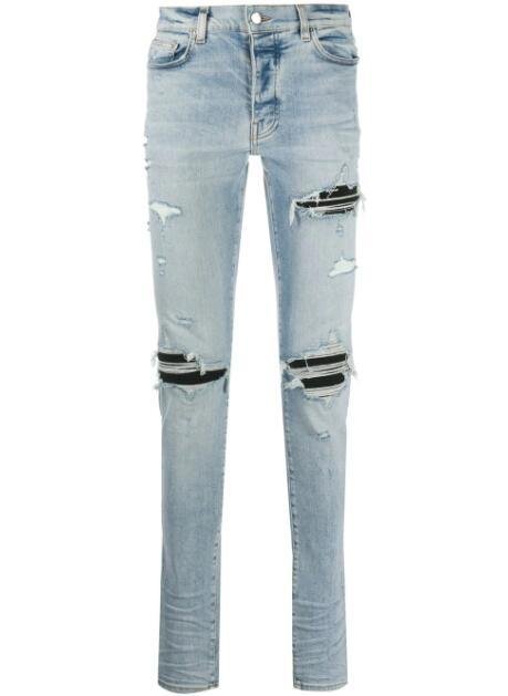 AMIRI distressed skinny-fit jeans men blue cotton-blend jeans 4
