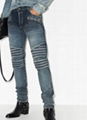 Balmain ribbed slim-fit jeans men biker