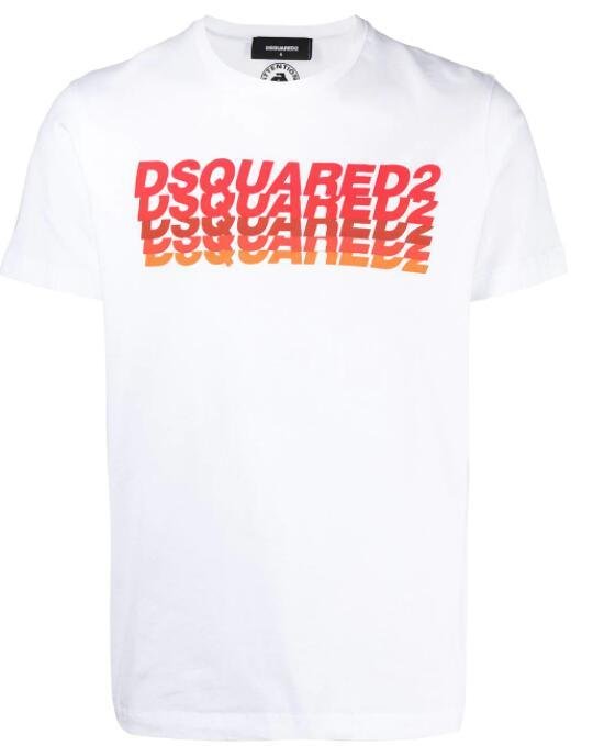 Dsquared2 logo-print T-shirt men Dsquared2 white casual tee white 