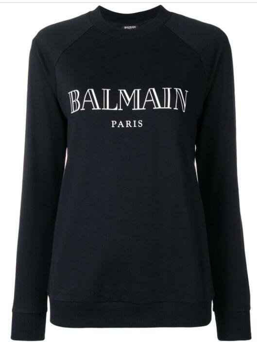 Balmain crew-neck logo-print sweatshirt men cotton sweatshirt 
