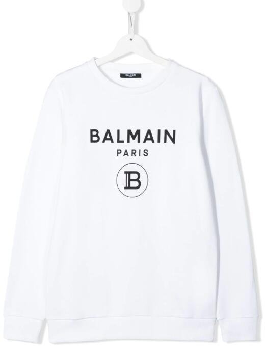 Balmain crew-neck logo-print sweatshirt men cotton sweatshirt 
