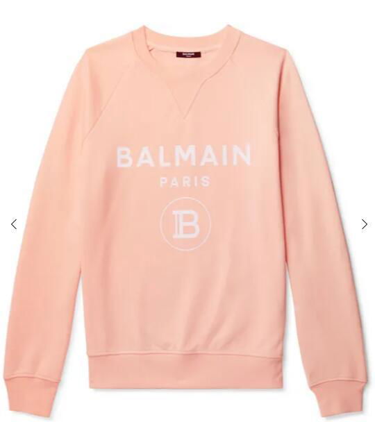 Balmain crew-neck logo-print sweatshirt men cotton sweatshirt 