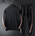 Burberry zipped up Stripe Print  jacket & Jogging Pants Burberry cheap tracksuit