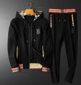          zipped up Stripe Print  jacket & Jogging Pants          cheap tracksuit 17