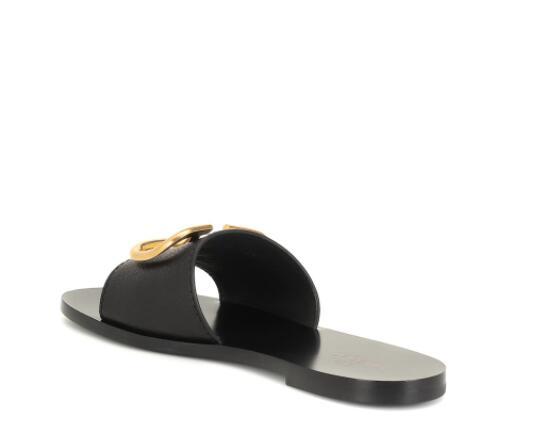 Valentino Garavani Go Logo embellished leather slides