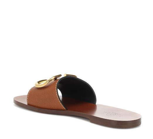 Valentino Garavani Go Logo embellished leather slides