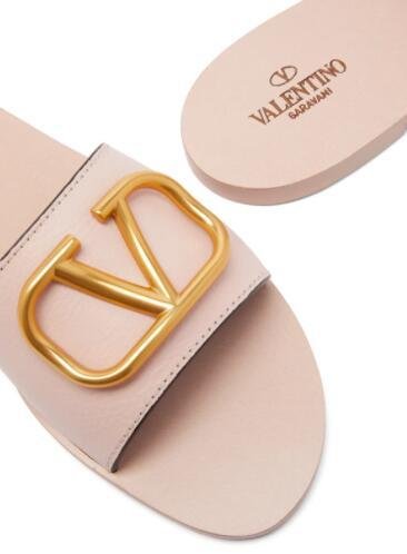 Valentino Garavani Go Logo embellished leather slides
