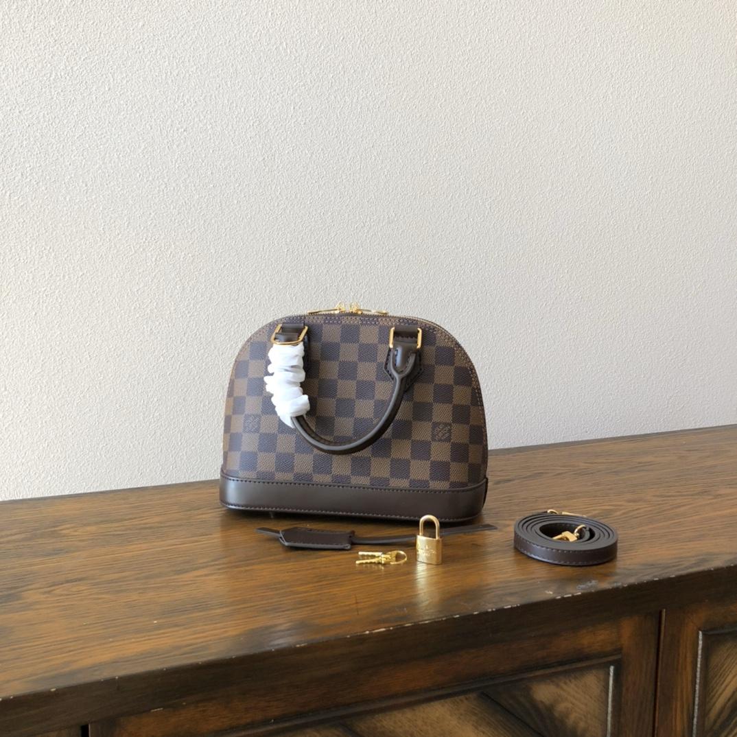 Louis Vuitton Alma BB Brown Canvas Handbags