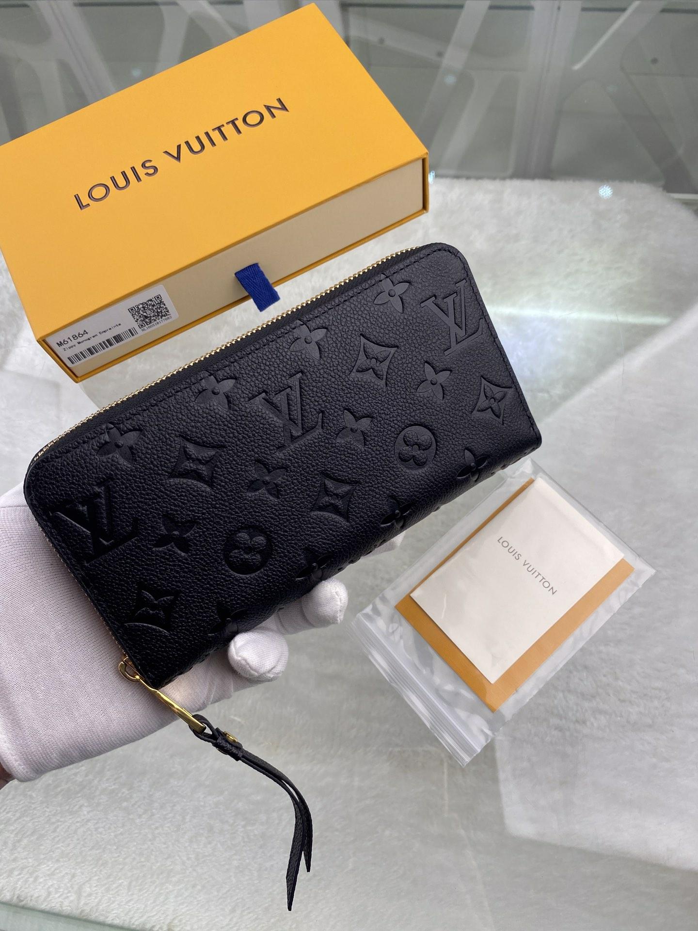 Louis Vuitton Monogram Empreinte Zippy Wallet black