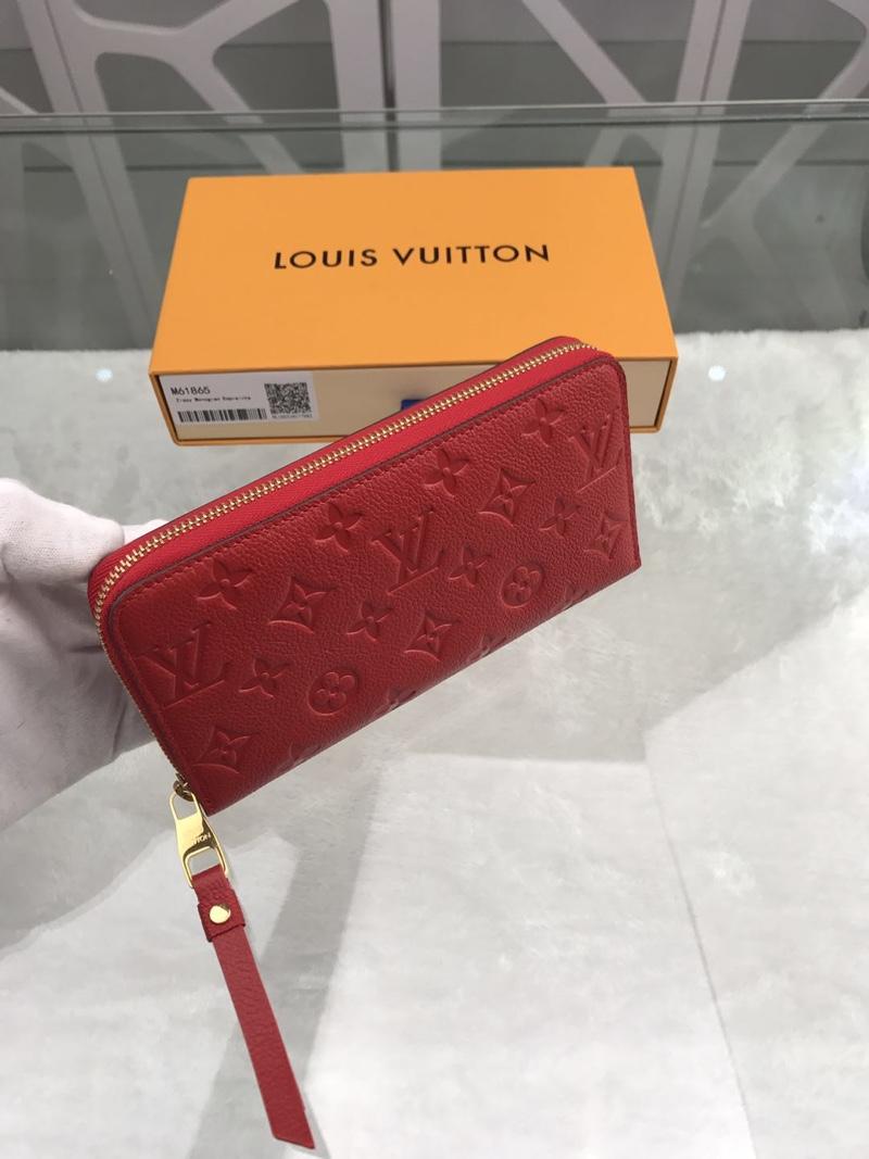 Louis Vuitton Monogram Empreinte Zippy Wallet red