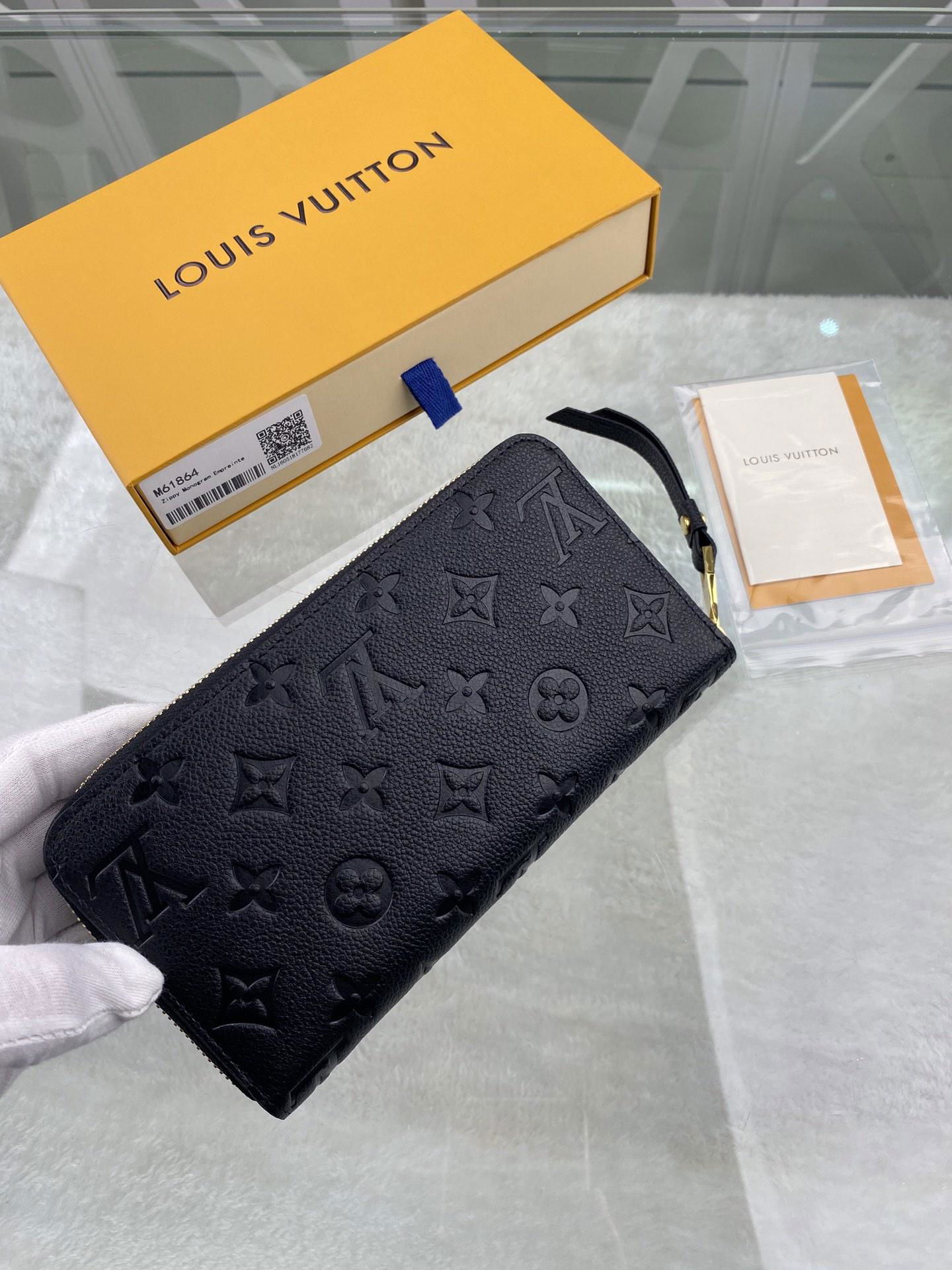 Louis Vuitton Monogram Empreinte Zippy Wallet black