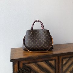               brown Montaigne Bag With Braided Handle Monogram     andbag