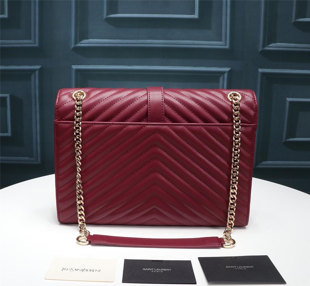 Saint Laurent V-Flap Large Monogram YSL Envelope Chain Shoulder Bag 