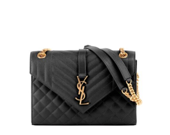 Saint Laurent Medium Tri-Quilted Matelasse Grain de Poudre Flap Shoulder Bag