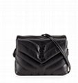 Saint Laurent Loulou Toy Matelasse Calfskin quilted leather Flap-Top Shoulder Bag Black Hardware