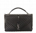 Saint Laurent College Large Quilted Leather V-Flap Shoulder Bag 1