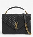 Saint Laurent College Large Quilted Leather V-Flap Shoulder Bag