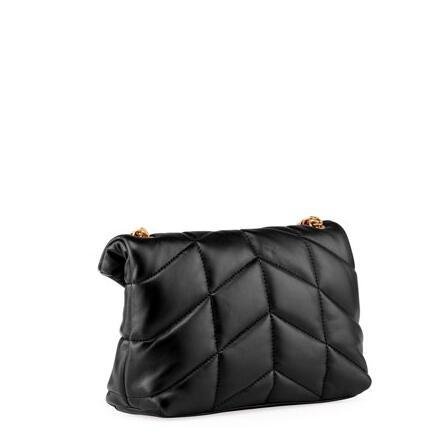Saint Laurent LouLou Toy     Puffer Quilted Lambskin Crossbody Bag Black  3