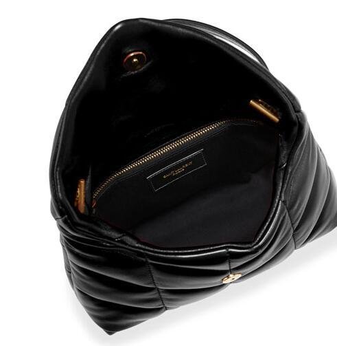 Saint Laurent LouLou Toy     Puffer Quilted Lambskin Crossbody Bag Black  2