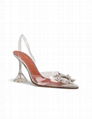 Amina Muaddi Transparent And Silver Tone Begum Crystal 95 PVC Slingback Pumps