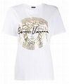         metallic Medusa print T-shirt Medusa crew-neck with logo and signature