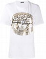 Versace metallic Medusa print T-shirt Medusa crew-neck with logo and signature