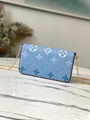               Felicie Pochette Blue Monogram leather Chain envelope bag clutch  7