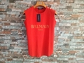 BALMAIN Button embellished printed cotton jersey tank Women t-shirts cheap tee 