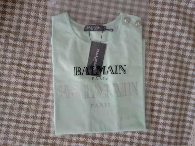 BALMAIN Button embellished printed cotton jersey tank Women t-shirts cheap tee  2