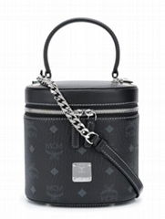 MCM logo print bucket box bag Women make up shoulder bag 