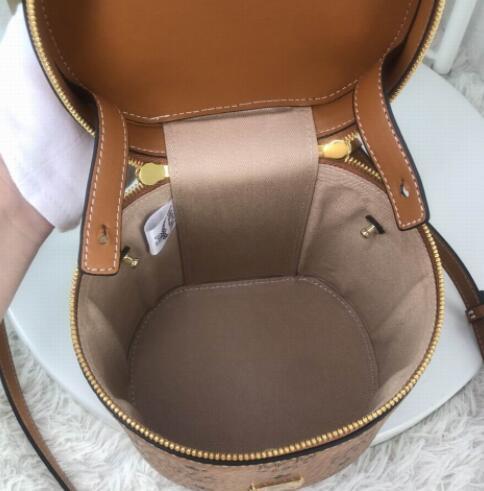 MCM logo print bucket box bag 