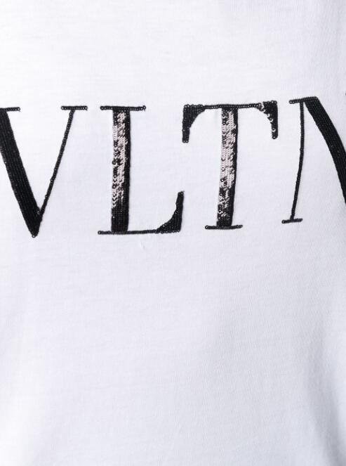           VLTN sequin-embellished T-shirt women cotton tee cheap white t-shirt 2