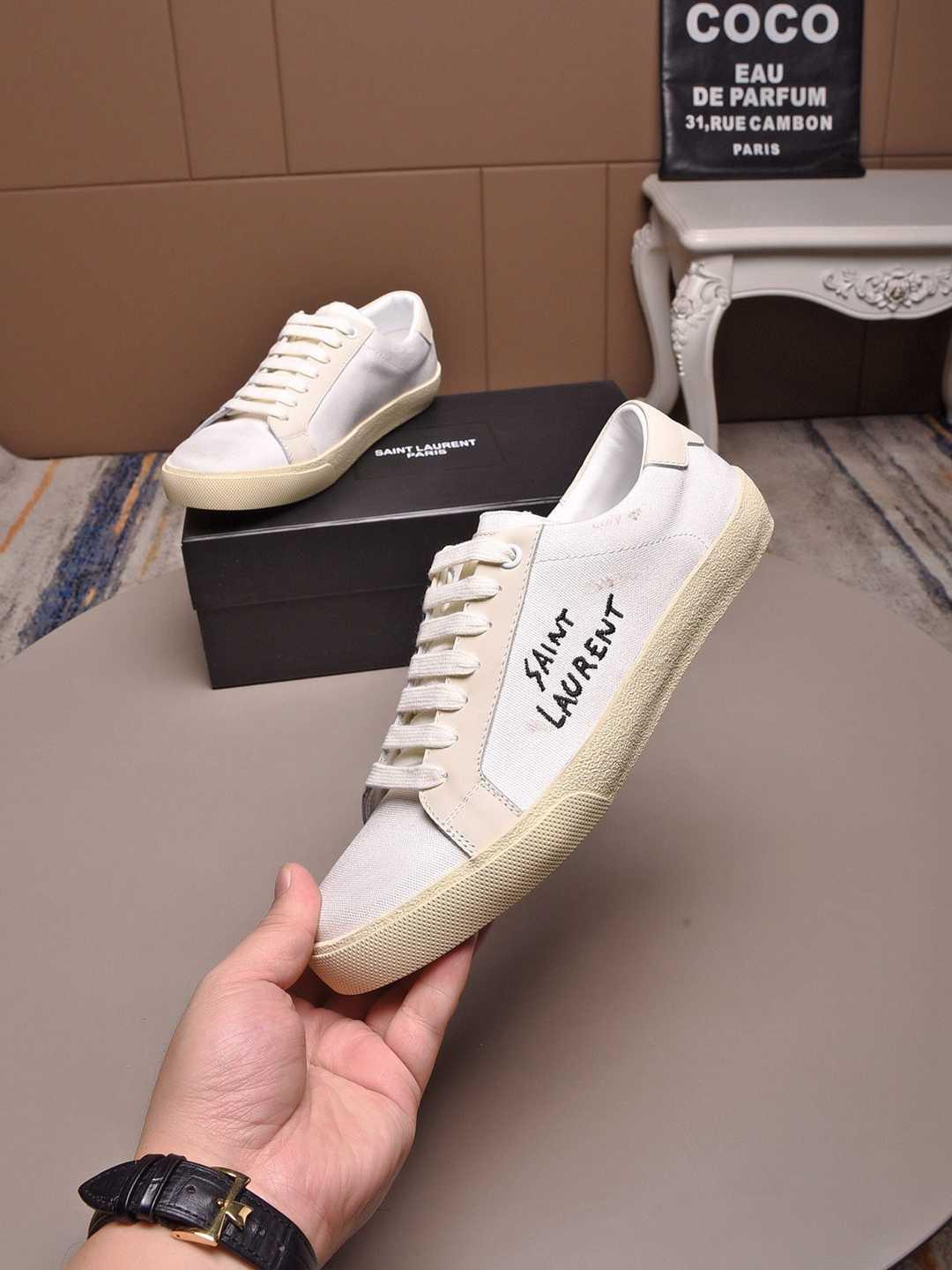 SAINT LAURENT Court Classic Embroidered Sneaker