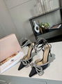 Mach & Mach 110mm double bow silk satin pumps Black Women crystal wedding sandal