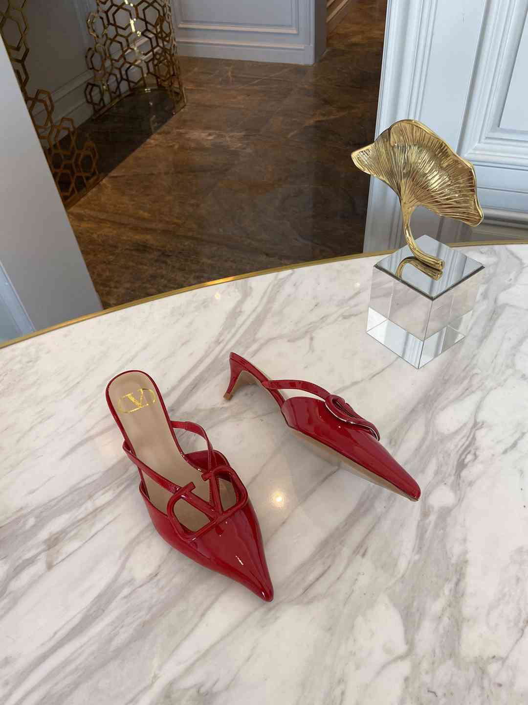 Valentino VLogo Signature Patent Leather Mule 