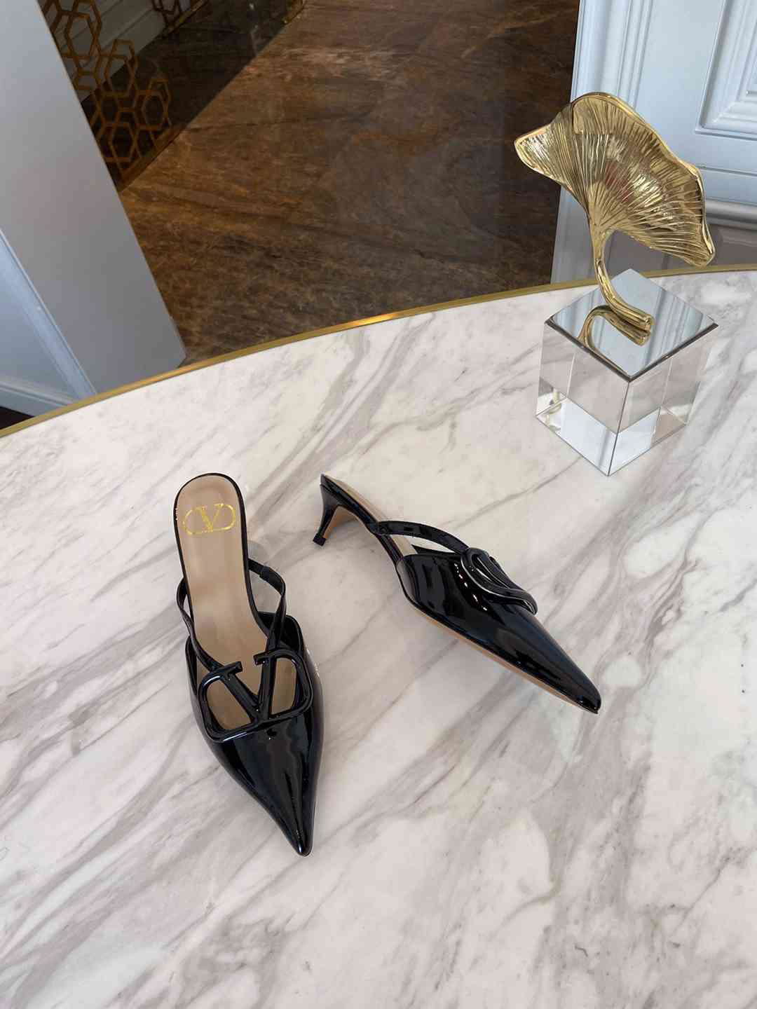 Valentino VLogo Signature Patent Leather Mule 