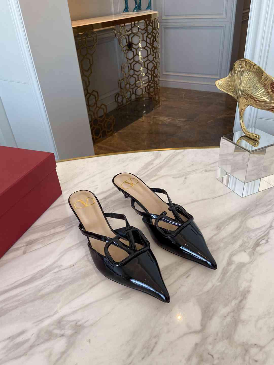 Valentino VLogo Signature Patent Leather Mule 