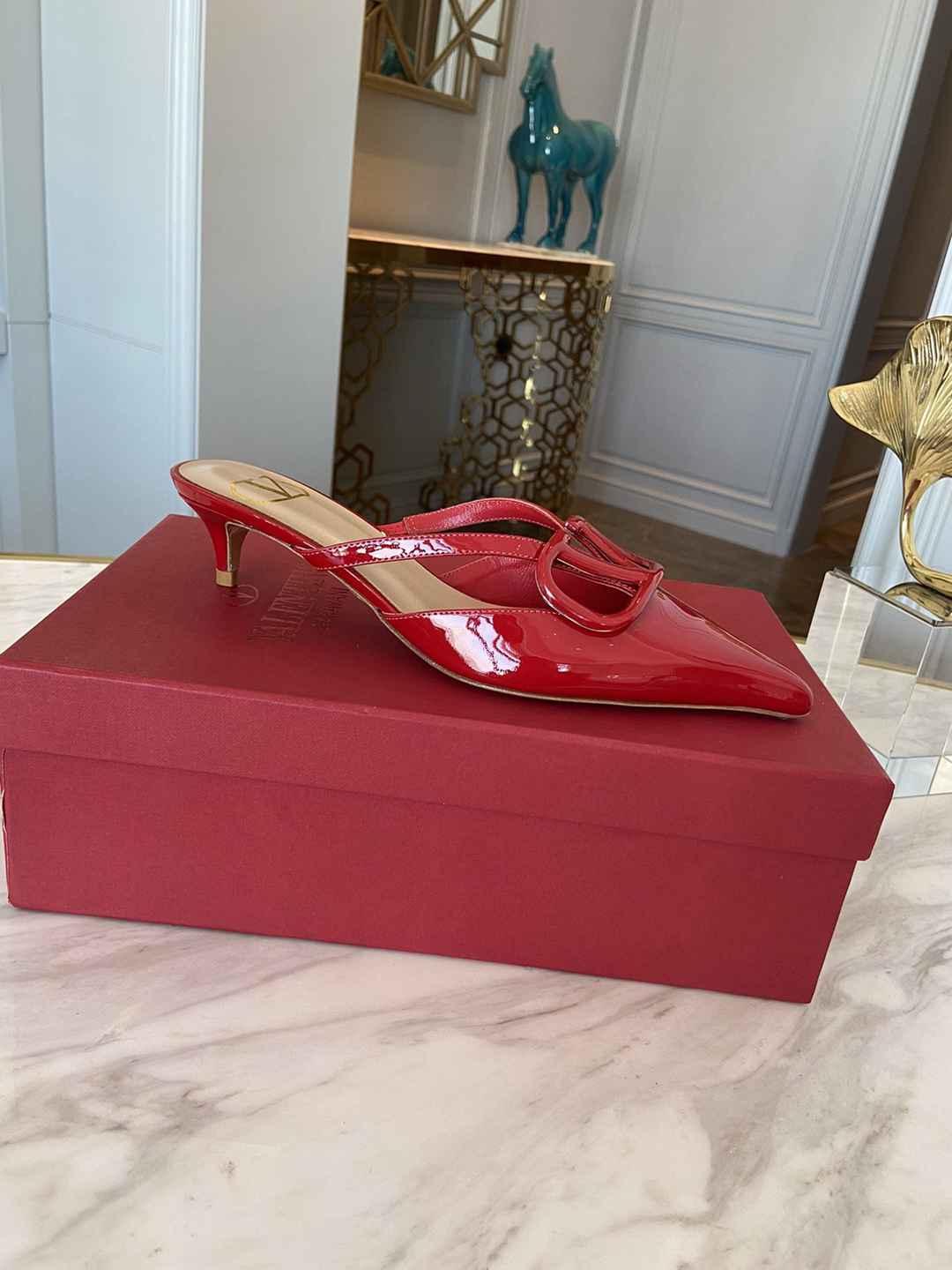 Valentino VLogo Signature Patent Leather Mule 